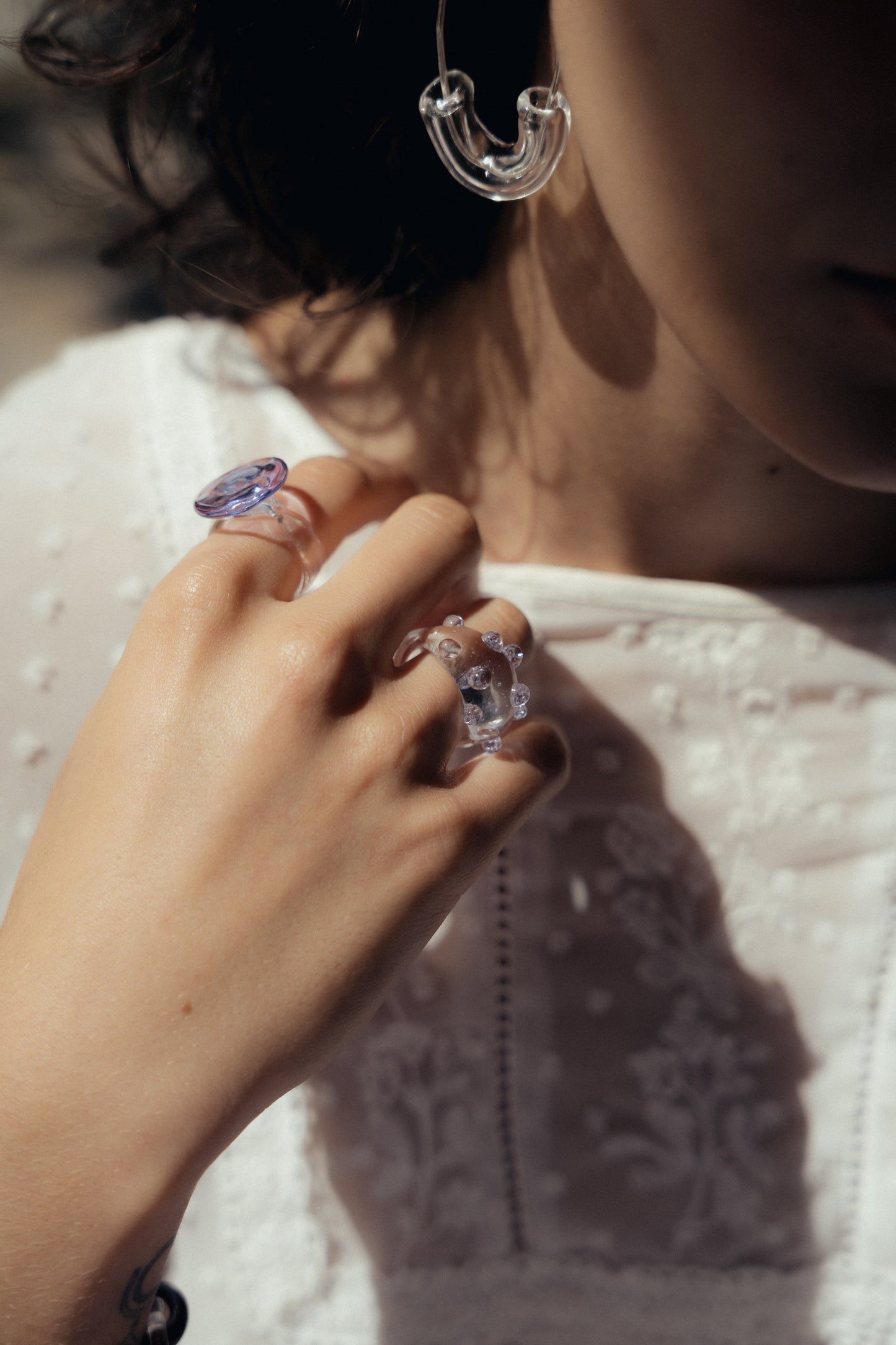 Anillo Puntos transparente