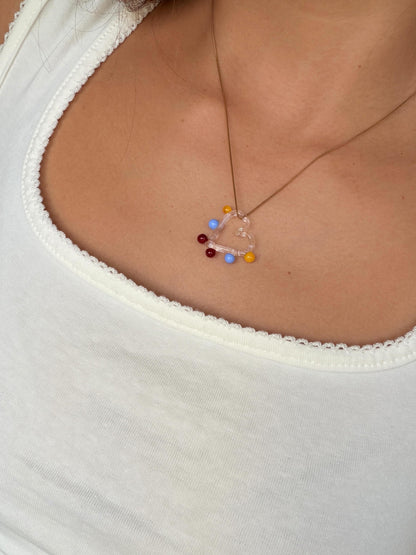 Collar corazón mini Colombia puntos