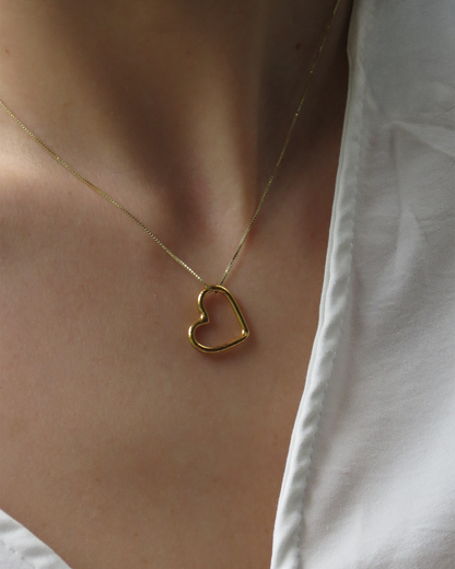 Collar corazón mini dorado | latón baño en oro