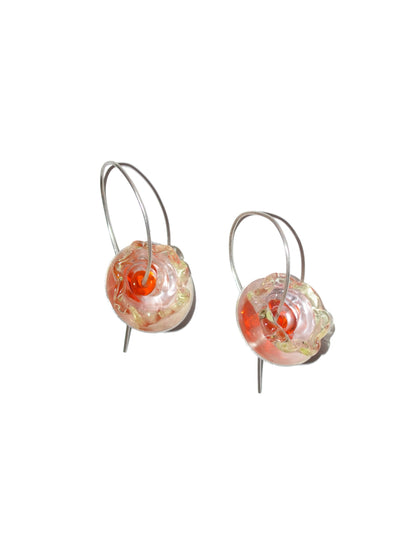 Aretes flor de agua rojo