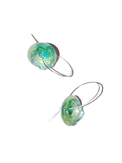 Aretes flor de agua turquesa