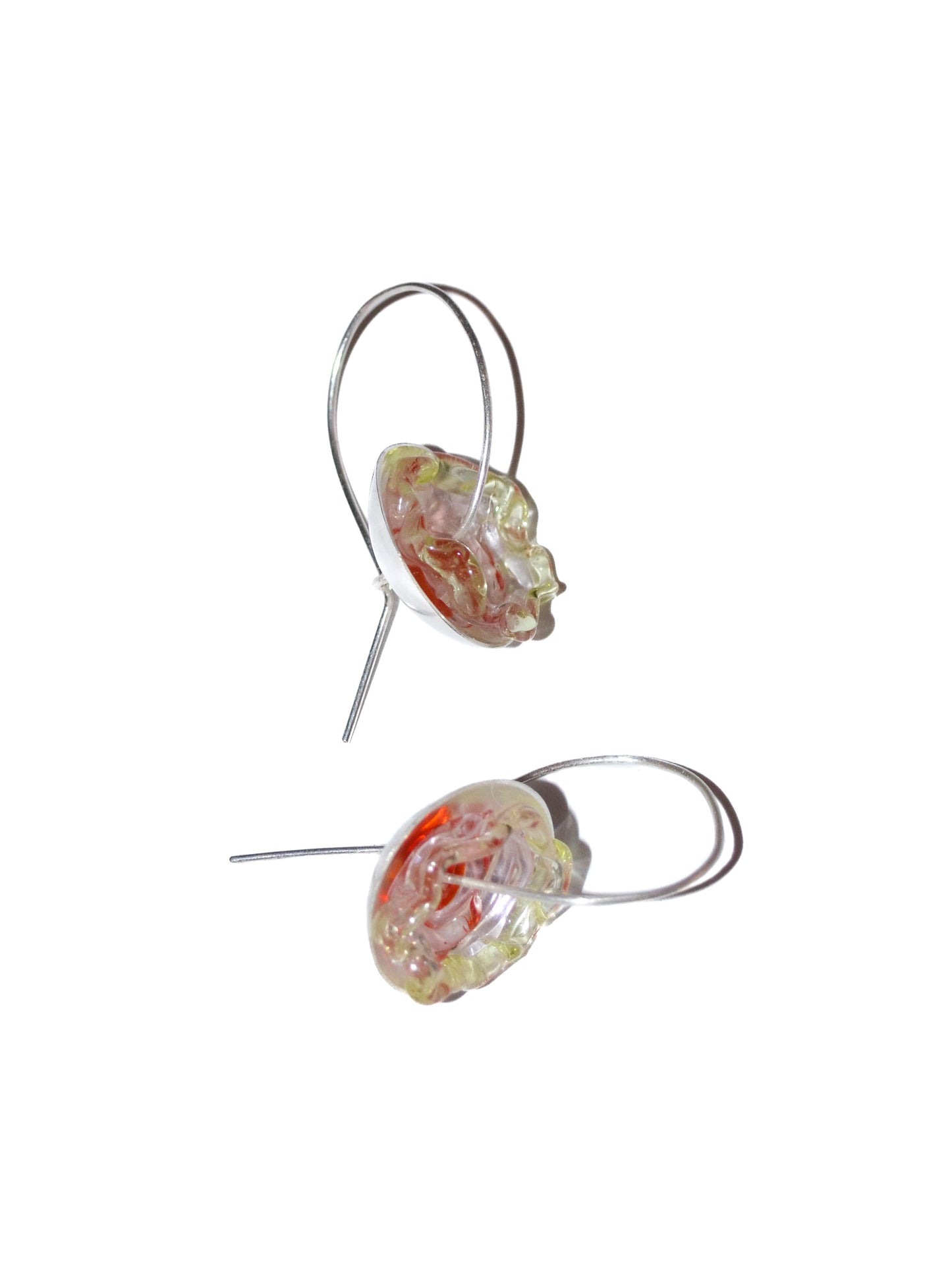 Aretes flor de agua rojo