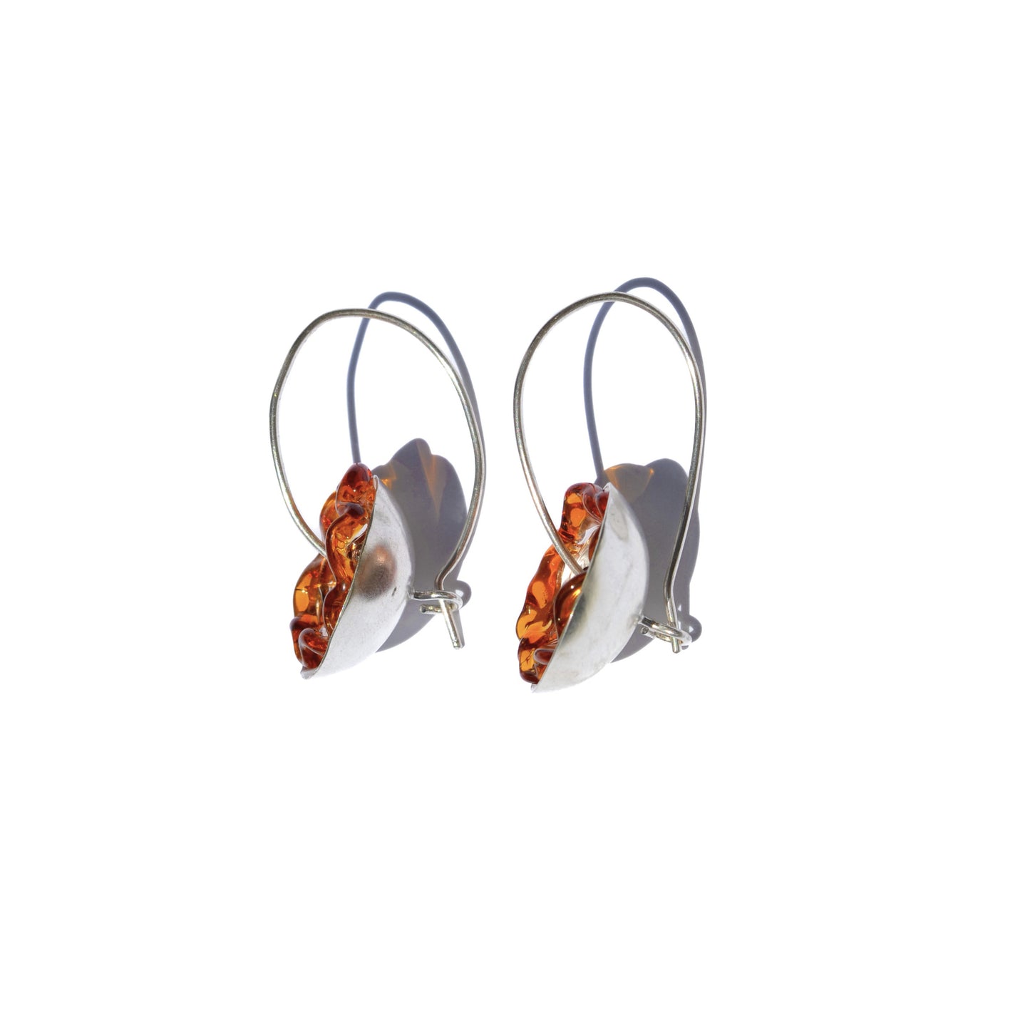 Aretes flor de agua ámbar