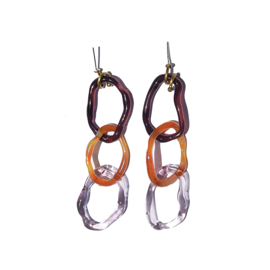 Aretes ondas morado