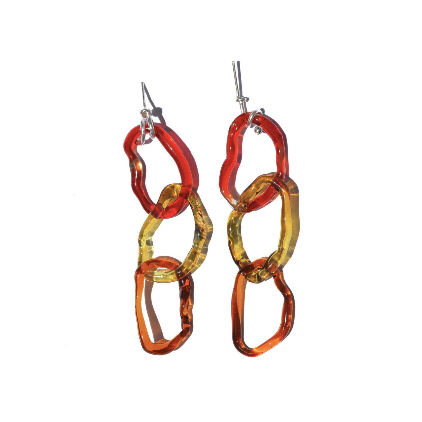 Aretes ondas rojo