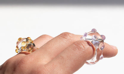 Anillo Puntos transparente