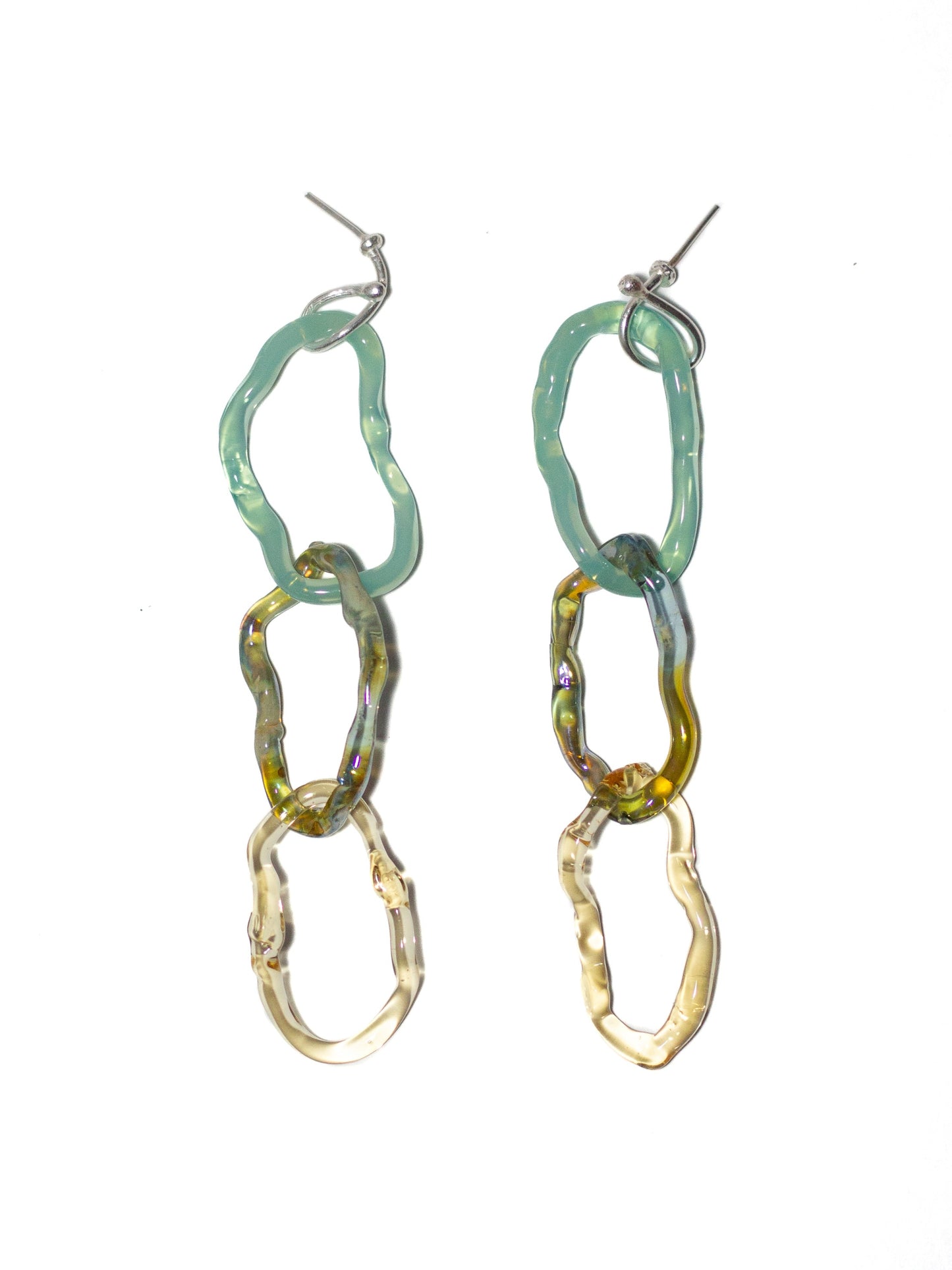 Aretes ondas verde